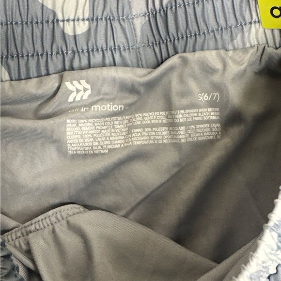 All In Motion Girl's Size Small 6/7 T.Blue Multicolor Running Athletic Shorts - Picture 6 of 8